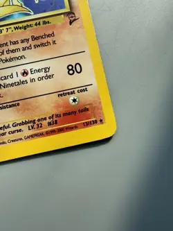 MP 2000 Pokemon Base Set 2 Ninetales Holo Rare #13/130 - Image 3