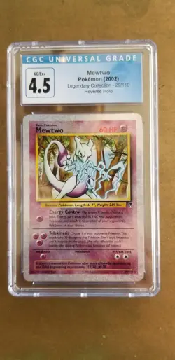 2002 Poke'mon Legendary Collection Mewtwo 29/110 Reverse Holo CGC 4.5* - Image 1