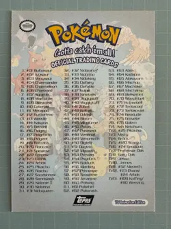 1999 Topps Pokemon Series 1 TV Animation Silver Foil Checklist Black Logo - Image 2