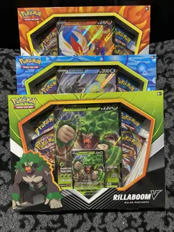 Pokemon Galar Partners V Box Set of 3 (Cinderace V Inteleon V Rillaboom V) - Image 1