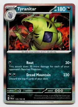 Tyranitar 135/193 Pokemon TCG SV: Paldea Evolved Holo NM - Image 1