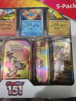 Pokemon TCG Scarlet & Violet 151 5-Pack of Mini Tins and 4 Promos Costco Bundle - Image 3