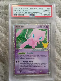 2021 POKEMON CELEBRATIONS CLASSIC COLL #88 MEW EX-HOLO PSA 10 - Image 1