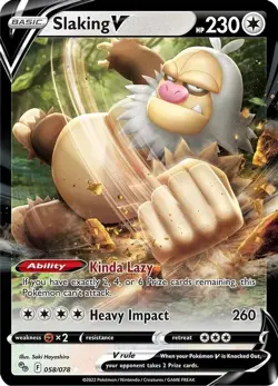 Slaking V 058/078 Pokemon GO Holo Ultra Rare Light Play Pokemon DNA GAMES - Image 1