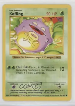 Koffing Shadowless Pokemon Base Set #51 1999 - Image 1