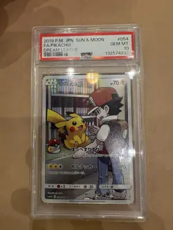 Red's Pikachu Pokemon 2019 FA sm11b Dream League CHR Japanese 054/049 PSA 10 - Image 1