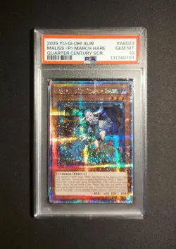 YuGiOh Maliss P March Hare Asian English Quarter Century Secret PSA 10 - Image 3
