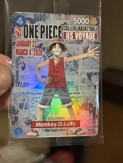 One Piece Monkey.D.Luffy US College Basketball Promo Card *SEALED Slight Damage* - Image 3