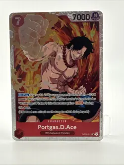 One Piece TCG Portgas.D.Ace White Bread Pirates Paramount War OP02-013SR NM - Image 1