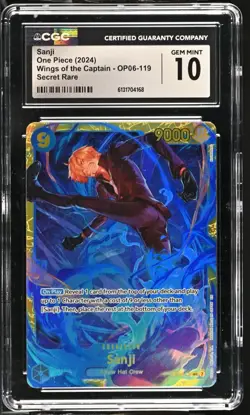 ONE PIECE TCG Sanji PRB Vol.2 OP06-119 Secret Rare Foil CGC 10 GEM MINT - Image 1
