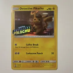 Pokemon Detective Pikachu Promo Stamped Holo Basic 90 HP Card SM190 Set - Image 1