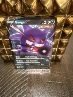 Pokemon Gengar v TCG Sword & Shield Fusion Strike Holo Ultra Rare Card 156/264 - Image 1