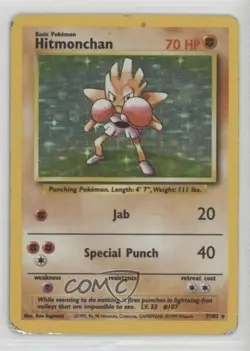 Hitmonchan Holo Pokemon Base Set #7 1999 READ - Image 1