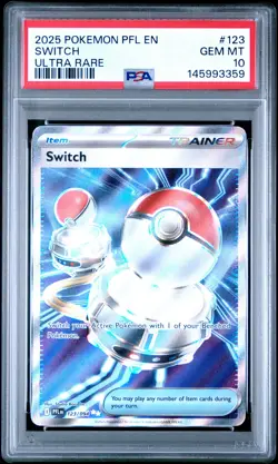 2025 POKEMON PFL EN-PHANTASMAL FLAMES ULTRA RARE #123 SWITCH PSA 10 - Image 1