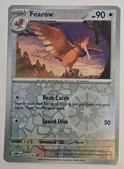 Pokemon TCG Fearow 22/165 Scarlet & Violet 151 Reverse Holo 2023 NM - Image 2