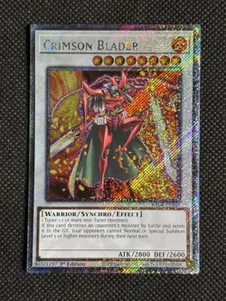 YuGiOh! - Crimson Blader RA04-EN161 Platinum Secret Rare 1st Edition Near Mint - Image 1