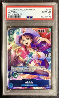 PRE-ERRATA 2022 One Piece OP01-064 Alvida - PSA 10 - English 1st Wave - Image 1