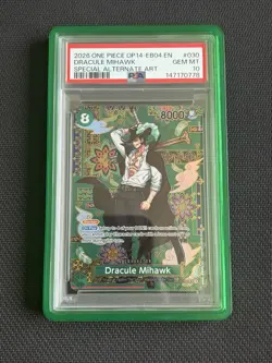 2026 One Piece OP14-EB04 EN Special Alternate Art #030 Dracule Mihawk PSA 10 - Image 1