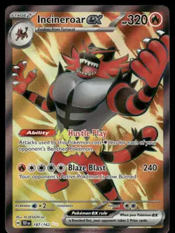Pokemon Cards Incineroar ex 187/162 Temporal Forces Ultra Rare NM - Image 1