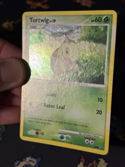 Pokemon Cards Turtwig DP01 Holo Black Star Promo - (LP) HOLO BLEED - Image 3