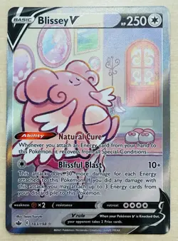 Blissey V 183/198 - SWSH Chilling Reign Alt Art Holo Rare - Pokemon TCG Card NM - Image 1