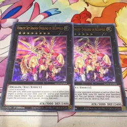 Konami Hieratic Sky Dragon Overlord of Heliopolis Foil 2 Cards 1st Ed - Image 1