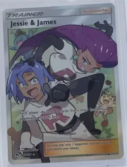 Pokemon Jessie & James Full Art Ultra Rare Holo 68/68 Hidden Fates Card TCG - Image 1