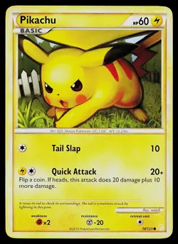 Pokemon Card - Pikachu HeartGold SoulSilver 78/123 Common - Image 1