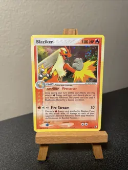 Pokemon TCG Blaziken Holo Card 3/109 Ruby and Sapphire 2004 Swirl - Image 1