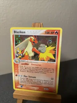 Pokemon TCG Blaziken Holo Card 3/109 Ruby and Sapphire 2004 Swirl - Image 2