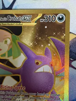 Team Rocket's Crobat ex 242/182 Destined Rivals Holo Pokemon Card - Image 4