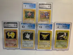 Pokemon Graded Card Lot Zapdos Ninetales Hitmonchan Wigglytuff Bedrill CGC - Image 1