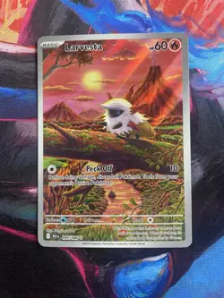 Pokemon TCG Larvesta Black Bolt Full Art Illustration Card IR 99/086 - Image 1