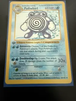 Pokemon Poliwhirl 38/102 First Edition Shadowless Uncommon - Image 1