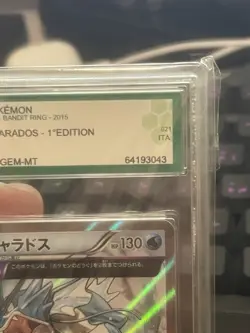 Carta Pokemon Gyarados Bandit Ring 2015 Holo XY Gradata GRAAD 10 ERROR LABEL - Image 4