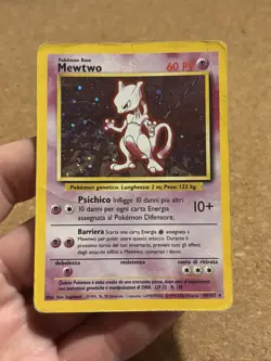 Mewtwo 10/102 Set Base RARA HOLO Carta Pokemon Italiana Condizioni Poor Damaged - Image 1