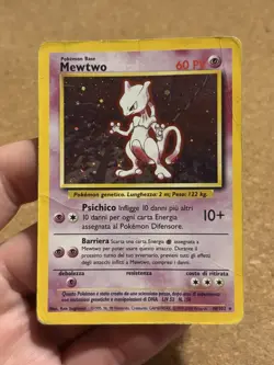 Mewtwo 10/102 Set Base RARA HOLO Carta Pokemon Italiana Condizioni Poor Damaged - Image 5