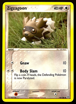 Zigzagoon 74/106 - EX Emerald - Common - Pokemon TCG Card LP - Image 1