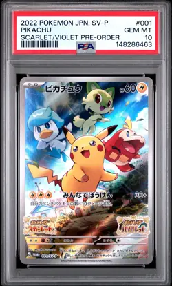 PSA 10 Pikachu 001/SV-P Promo Pre-Order Scarlet & Violet Pokemon Card Japanese - Image 1