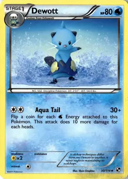 Dewott 30/114 - Pokemon Card - Black & White - NON-Holo - Image 1