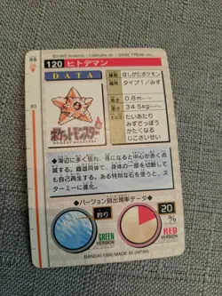 Staryu 120 Pokemon Card Carddass 1996 GREEN Very Rare BANDAI - Image 2