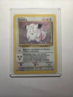 Pokemon TCG Clefairy Base Set Unlimited Rare Card 5/102 MP Holo - Image 1