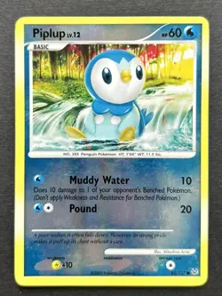 Piplup Lv 12 85/127 Reverse Holo Pokemon Card, Pokemon Platinum MP - Image 1