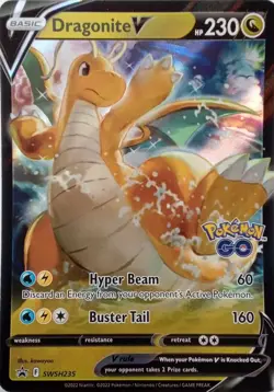 SWSH235 DRAGONITE V ULTRA RARE BLACK STAR PROMO POKEMON CARD - Image 1