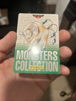 Pokemon Card Japanese - Tauros No. 128 - Bandai Carddass - Green - Image 2