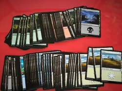 Lot de 100 cartes Magic The Gathering Terrains de base Land FRANCAIS - Image 1