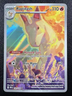 Pokemon Rapidash Illustration Rare IR Full Art Holo 189/182 Destined Rivals - Image 1