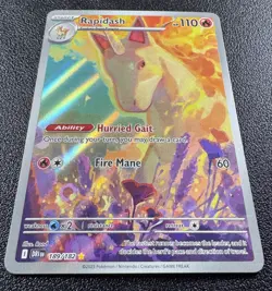Pokemon Rapidash Illustration Rare IR Full Art Holo 189/182 Destined Rivals - Image 2