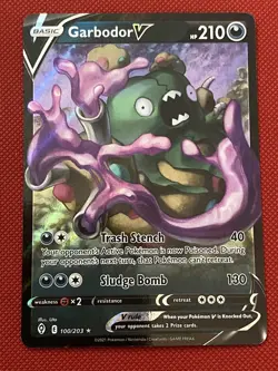 Garbodor V Ultra Rare - 100/203 - Evolving Skies Pokemon 2021 - Image 1