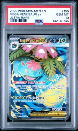 2025 POKEMON MEG EN-MEGA EVOLUTION ULTRA RARE #155 MEGA VENUSAUR EX PSA 10 - Image 1